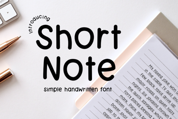 Short Note Font: Round Handwritten Charm for Handmade Sellers